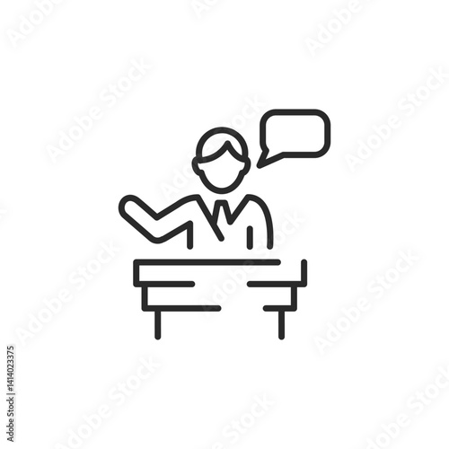 Campaign icon for web, mobile, promo signifies conflict. For law, justice, politic categories. Single outline, vector illustration.