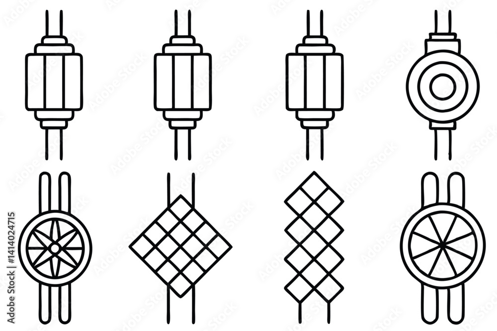 Naklejka premium wattline core line art modern monochrome digital art piece.