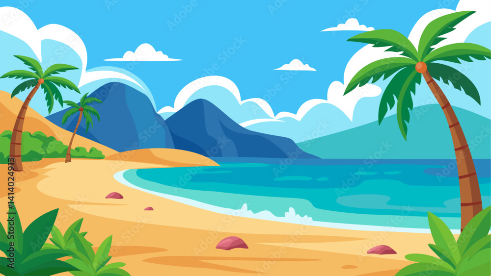 Fototapeta premium tropical beach with palm trees