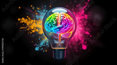 glowing light  bulb with innovation 