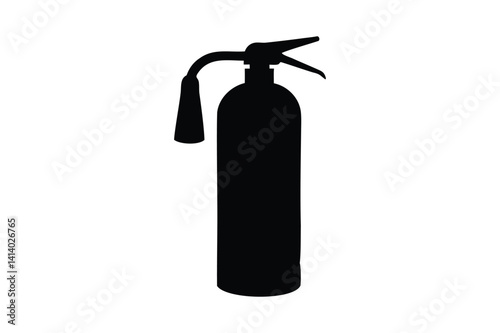 Fire extinguisher silhouette on white background