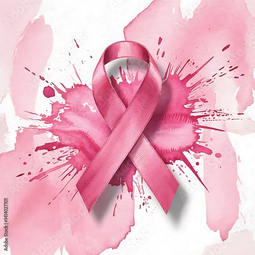 Artistic Pink Ribbon Symbol for Breast Cancer Awareness Month .
