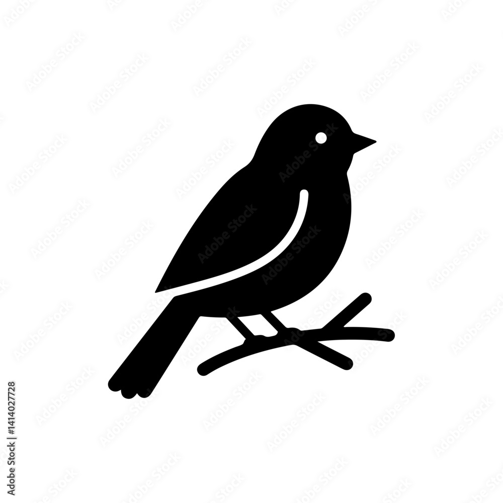 Obraz premium Bird Perched on Branch Looking Around Representing Curiosity or Watchfulness