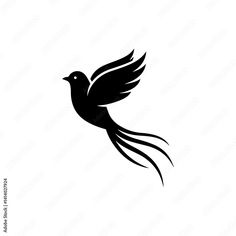 Fototapeta premium Bird with long tail symbolizing elegance and grace