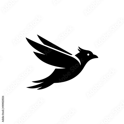 Bird with Pointed Wings Symbolizing Speed or Agility