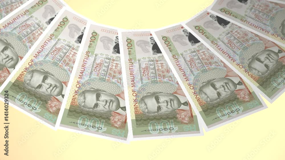 Emblematic Looping Design 100 Rupee Curency of Mauritius