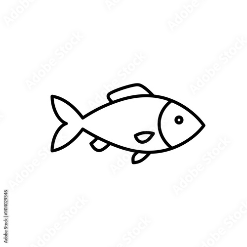 Fish icon in clean outline design