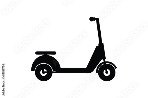 Mobility scooter icon silhouette on white background