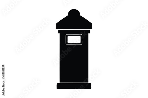  Post box icon silhouette on white background