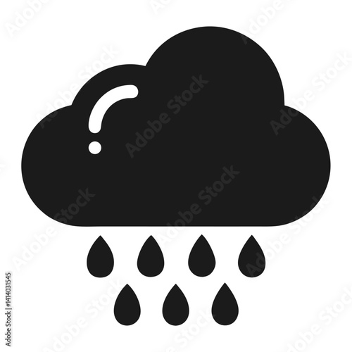 cloud with raindrops eco weather icon