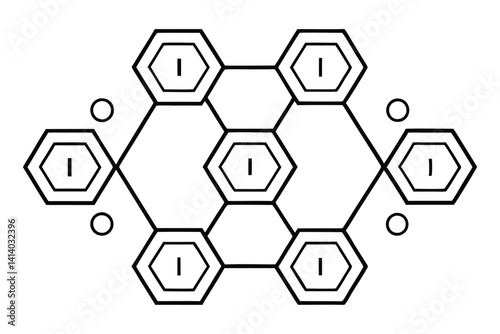 periodic table elem line art geometric style representation