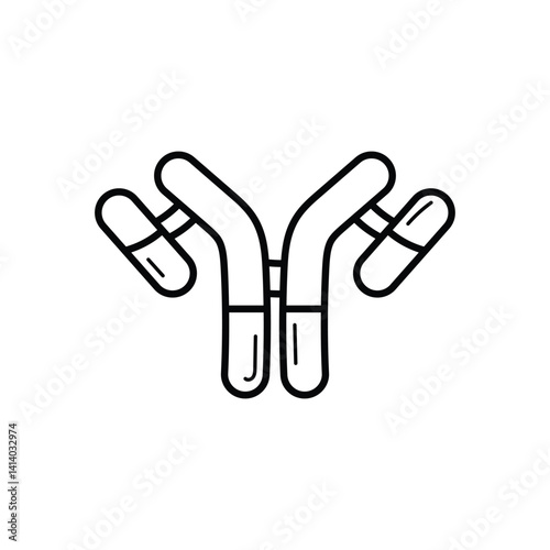 Antibody Structure icon vector stock illustration