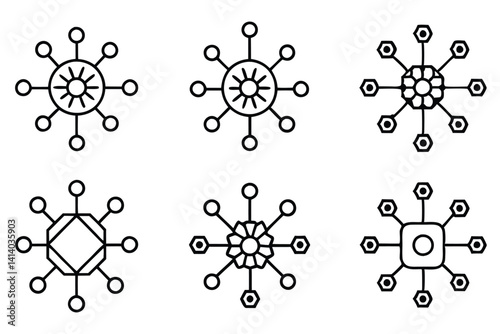 quantum computer line art futuristic concept for innovation
