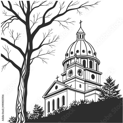vector illustration of a church