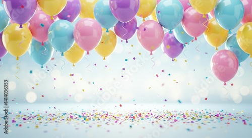 colorful balloon collection on white background