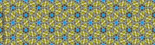 Design element from mallow flower. Watercolor. Mosaic. Seamless