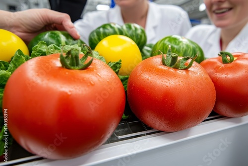 A high-tech glasshouse growing exotic fruits and vegetables under controlled conditions