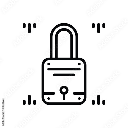 Black line icon for locked