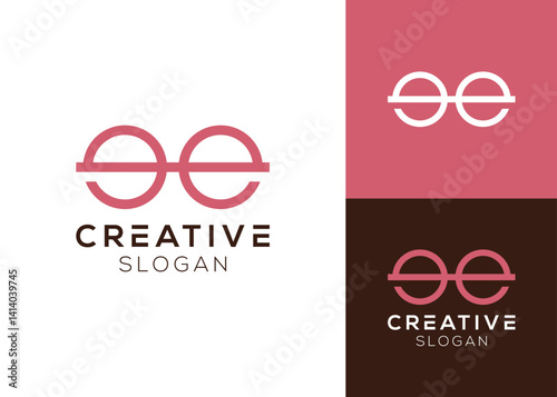 Letter ee or e and e with glasses logo design for lifestyle, optical and eyeglass shop