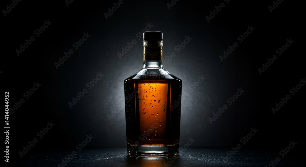 Elegant Amber Whiskey bottle glows in the dark. Elegant Amber Whiskey bottle glows in the dark.