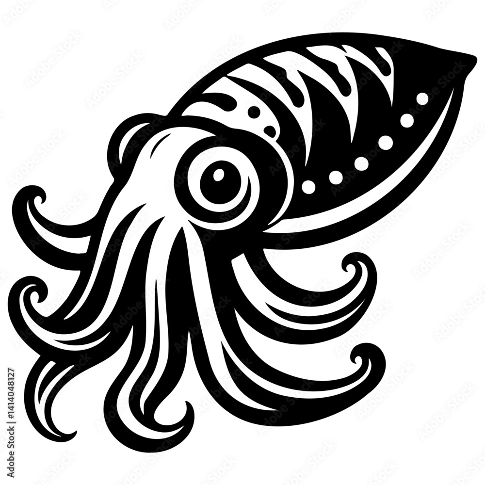 Fototapeta premium Cuttlefish Sketch Illustration.