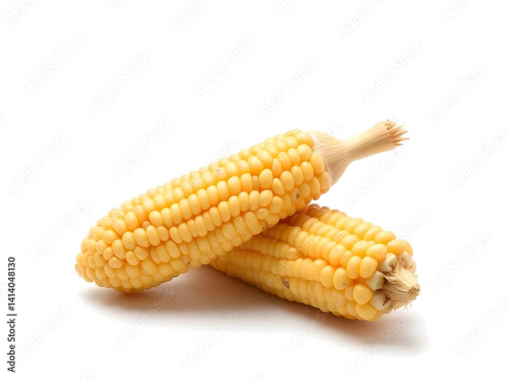 Fresh Sweet Corn on White Background – High-Quality Isolated Maize Ear Stock Image for Food and Agriculture Projects Fresh Sweet Corn on White Background – High-Quality Isolated Maize Ear Stock Image for Food and Agriculture Projects