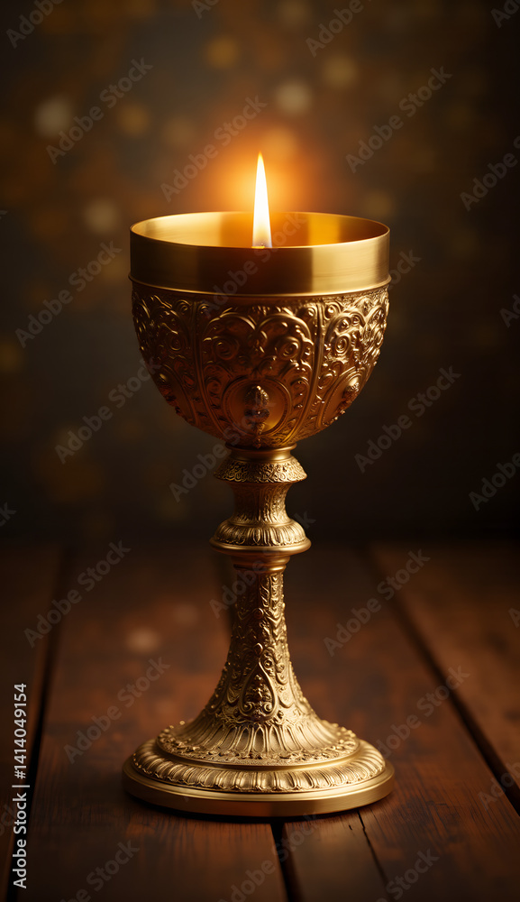 Fototapeta premium burning candle in the church