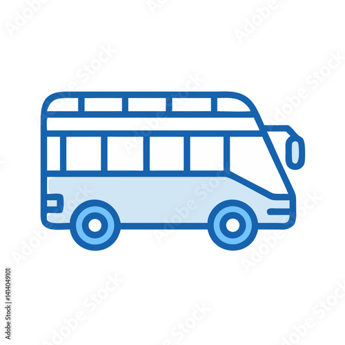 Tour Bus Representing Group Travel Transport Icon Design photo