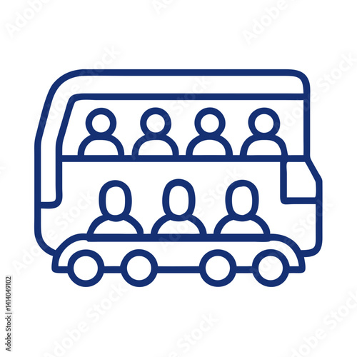Tour Bus Representing Group Travel Transport Icon Design photo