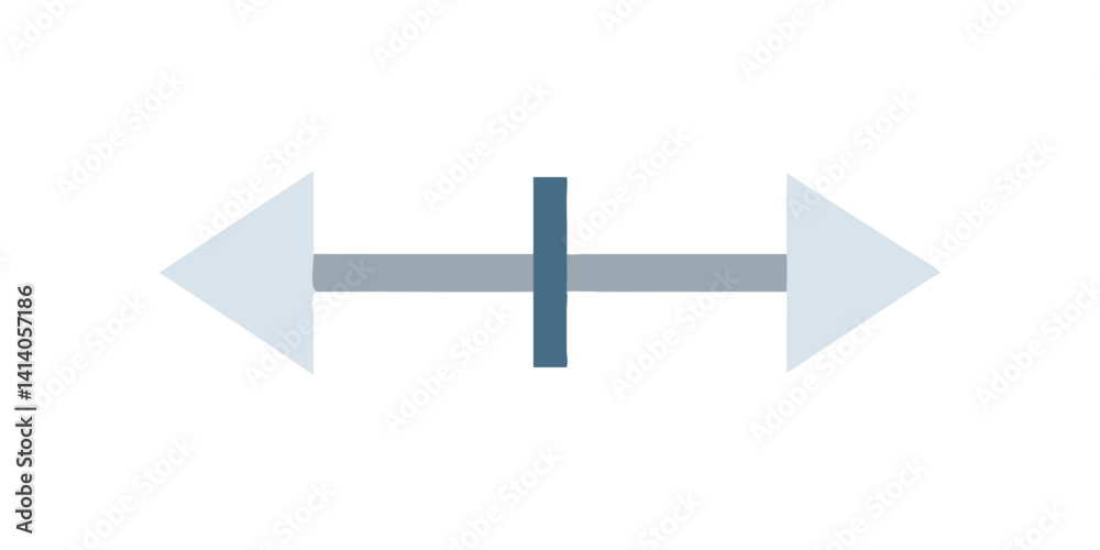 Obraz premium Double-sided arrow icon with vertical center bar