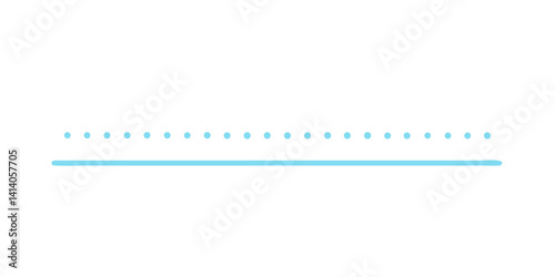 Dotted cyan line with thin horizontal bar