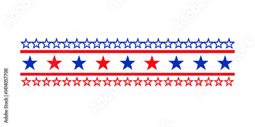 Rows of red and blue stars forming a decorative horizontal band