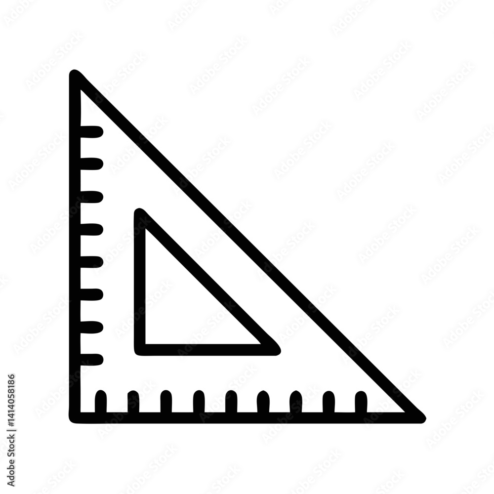 Triangular Ruler with Measurement Marks Icon Design Triangular Ruler with Measurement Marks Icon Design