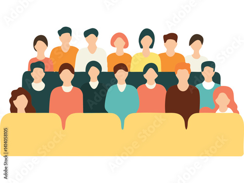 Group of Diverse People Sitting in a Comfortable Theater Setting