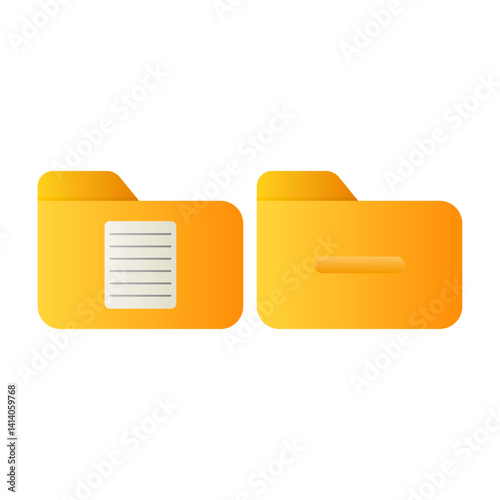 Computer File Manager Icons Collection. File Folder Vector. File Storage.