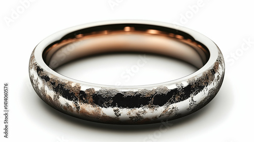 Detailed Close-up of a Textured, Rose Gold and White Metal Weddi photo