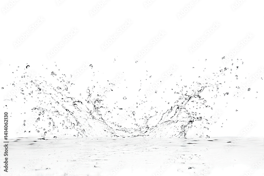 a splash of water creates dynamic droplets against a minimalist white background emphasizing movement and fluidity. beauty of water in motion showcasing its natural elegance a splash of water creates dynamic droplets against a minimalist white background emphasizing movement and fluidity. beauty of water in motion showcasing its natural elegance
