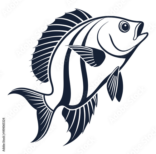 Minimal Fish Line Art 