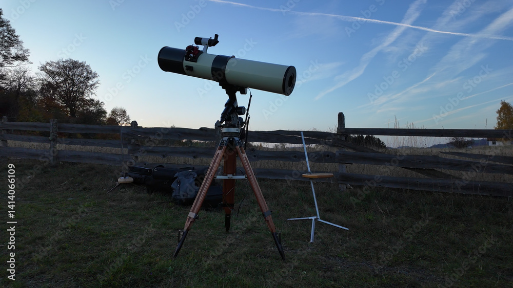 Amateur astronomy telescope for observing stars, planets and other celestial bodies.