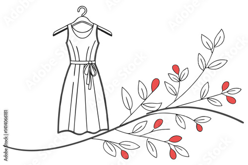 fashion dress on hanger boutique art