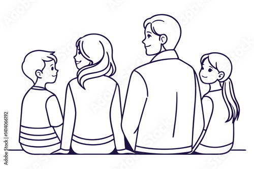 parent child family time line drawing