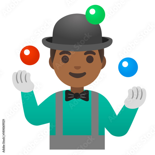 Person Juggling: medium Dark Skin Tone
