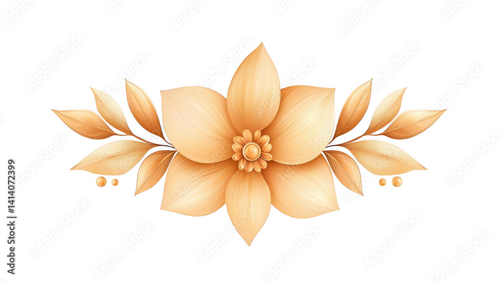 Fototapeta premium Dramatic contrast, a single flower in vibrant bloom against white background isolated