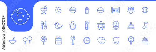 Minimalist Baby and Kids Icon Set – Clean & Modern Vector Collection