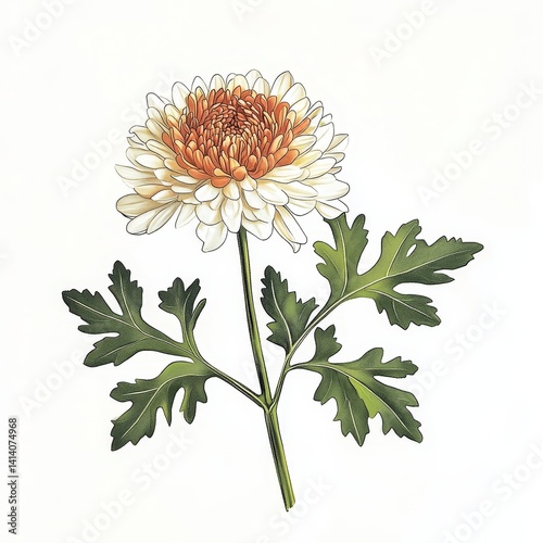 Chrysanthemum, white background