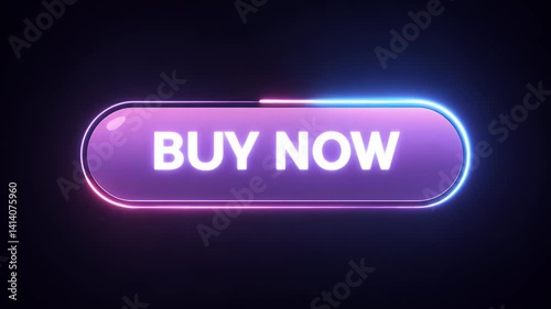 Glowing purple buy now button for digital ads