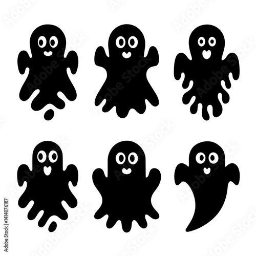 Cute Ghost Silhouettes: Halloween Clipart Collection