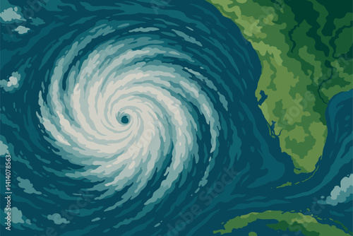 Satellite Image Shows Massive Hurricane Moving Toward Coastal Region