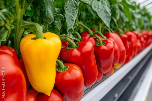 A high-tech glasshouse growing exotic fruits and vegetables under controlled conditions