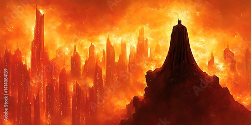 Batman in Burning Metropolis